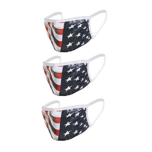 

masks day party 2/3/5pcs usa independence flag print fabric designer fasemask reusable fashion mouth covering mascarilla