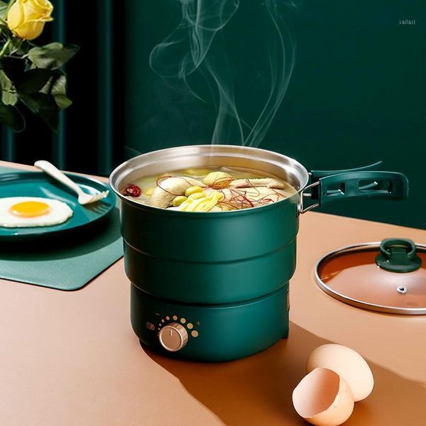 

550w electric cooking pot folding multi-cooker rice cooker portable split type ot 1.6l electric fried pan home travel 220v1