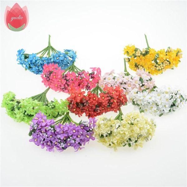 

decorative flowers & wreaths 12pcs mini silk stamen plum artificial bouquet for wedding decoration diy scrapbooking wreath fake flowers1