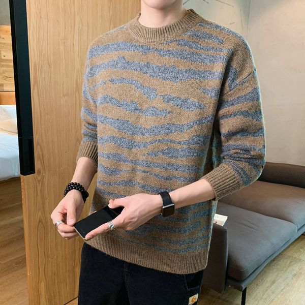

2021 new fashion o-neck christma black white sweater men's oversize pull -3xl long sleeves pullover for autumn spring winter yysg, White;black