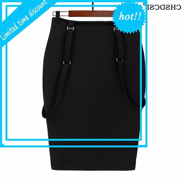 

chsdcsi lady bodycon shoulder straps high waist midi jarretel cockroach summer office women's fashion black plus size overall