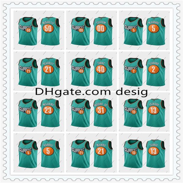 

пользовательские мужчины ножницы луизиана джордж 22 зеленый 23 williams 2 леонарда баскетбольного пол kawhi л атавизм 1993 зеленой майках, Black