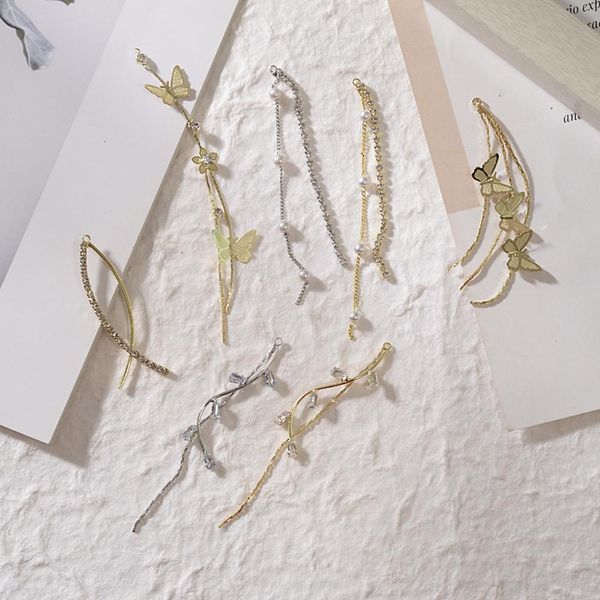 

4pcs butterfly long tassel earring pendant earring charms butterfly connector earring hook for diy jewelry making h jllzqt