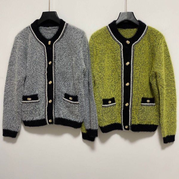 

2020 осень и зима новый бренд моды свитер o-образным вырезом с длинным рукавом женщин свитер high end кашемира кардигана женщины конструктор, White;black