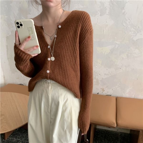 

new blue 2021 cream minimalist mild temper soft girl cardigan wax female mesh jq26, White;black