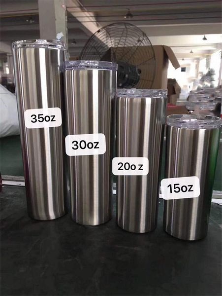 

35oz stainless steel skinny tumbler vacuum insulated straight cup beer coffee mug glasses with lid straw water bottle a05