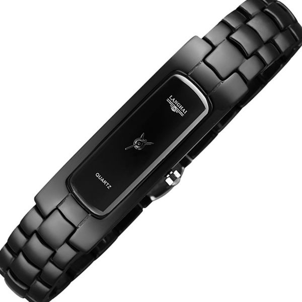 

and lh8839l hanyulong women's rectangular black white porcelain watch student watch waterproof, Slivery;brown