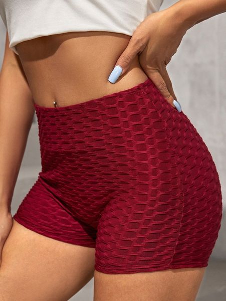 

honeycomb textured biker shorts m7ss#, Black