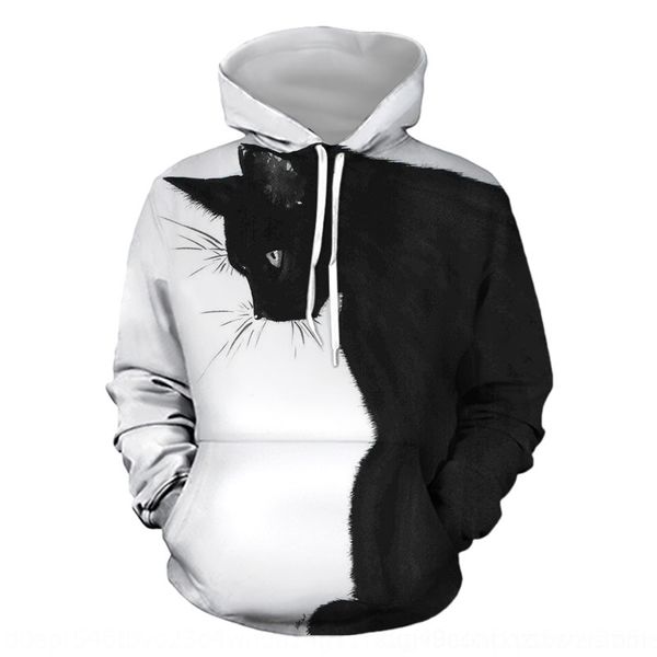 

oxce7 2020 new 3d black digital new hoodie hoodiedigital hoodiecat 3d christmas printed hoodie for men bebkw