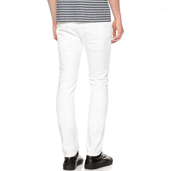 

men's pants fashion cotton men casual work solid white elastic waist streetwear long trousers1, Black