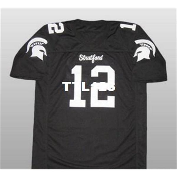 

3421 #12 andrew luck stratford high school college jersey size s-4xl or custom any name or number jersey, Black