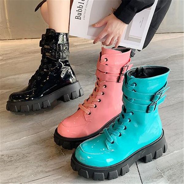 

new punk 2021 of leather shoes fall 10cm mid calf heels women black boots pvvb