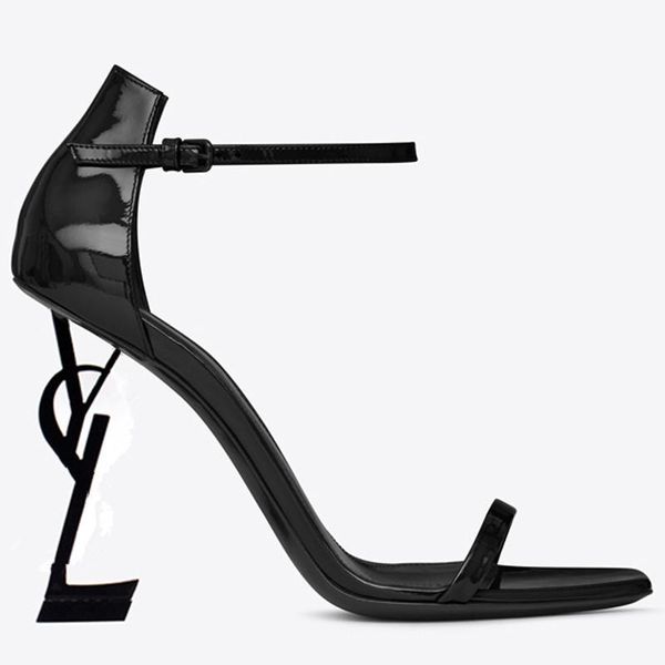 

designer sandals ankle strap shoes women peep toe high heel pumps luxury designer ladies party shoes sapatos de mujer ba12, Black