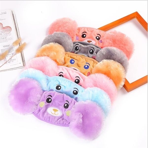 

masks kid's cartoon bear face mask with plush ear protective thick mouth cover kids mouth winter face mask outdoor dustpoof face mask