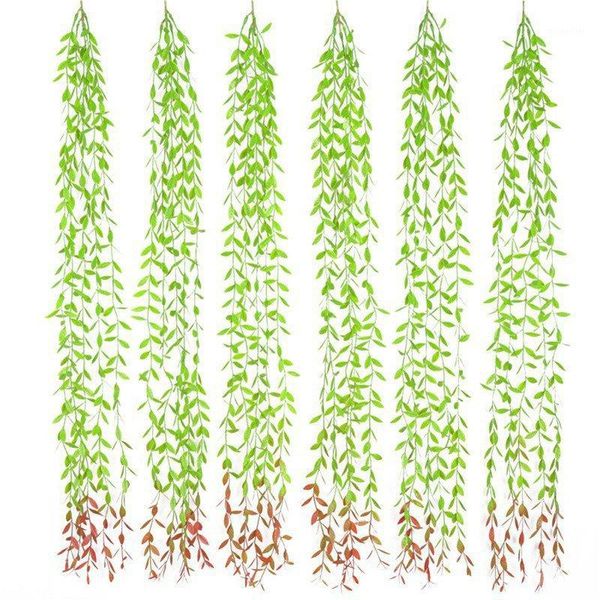 

decorative flowers & wreaths artificial vines fake greenery leaves wall hanging plants for wedding party garden home ornament m1