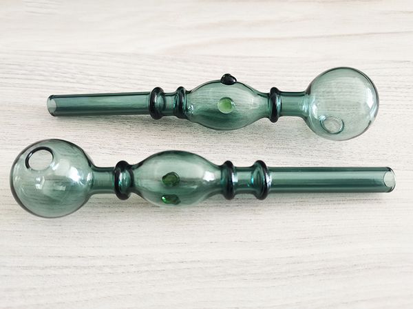 Lago Green Glass Glass Burner Burner Tubulações Espessas Pyrex Vidro Tubulação de Tabaco para Fumar Bubbler Handcraft Handcraft Herb Cigarro Tubo Ponto Nail Burning Jumbo Acessórios