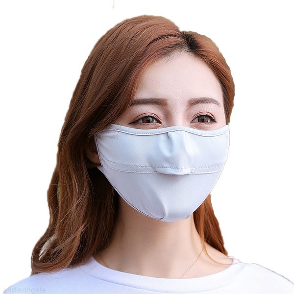 

washable reusable face mask outdoor sunscreen face masks ice silk breathable thin mask with exposed nose