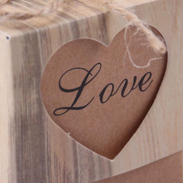 

fengrise 100 love heart candy box rustic wedding gifts kraft packing box with burlap jute ribbon wedding party decoration wmttbs xhhair