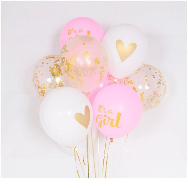 

10pcs/lot baby shower children birthday balloons its a boy it's a girl oh baby printed babyshower decorations part bbyqgw