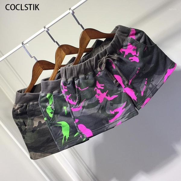 

new fashion womens camouflage cotton shorts summer high waisted casual shorts women female skinny short 3 colors1, White;black