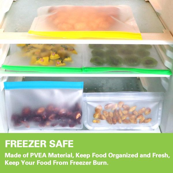 

10pcs многоразовых силиконовые для хранения продуктов сумки peva экология герметичных ziplock сумка многоразового stand up морозильник мешок