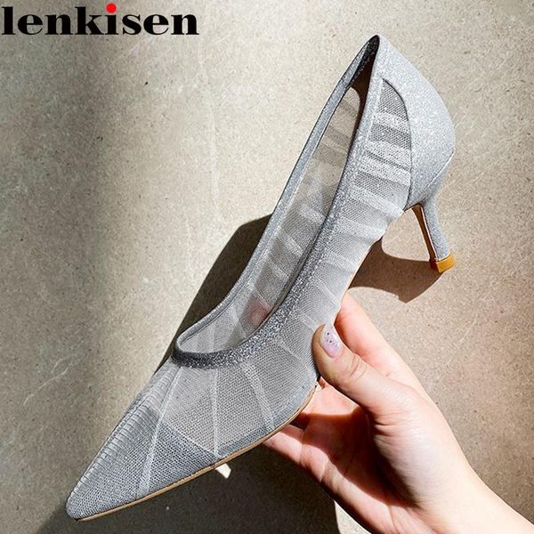 

lenkisen сетка воздух дышащий солнцезащитные побрякушки заостренного носок тонкий высокий каблук кружево на блестящем знатном танец партии м, Black