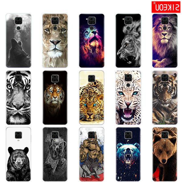 

для xiaomi case soft tpu телефона назад на примечание 9 silicon cover редми note9 pro shell волк тигр лев медведя