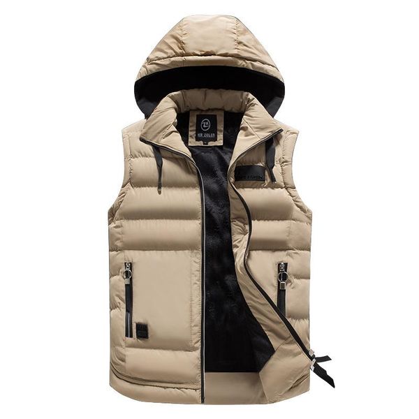 

men's vests spring autumn winter warm thick vest men sleeveless jacket male hooded waistcoat fleece jackets coat clothes,815, Black;white