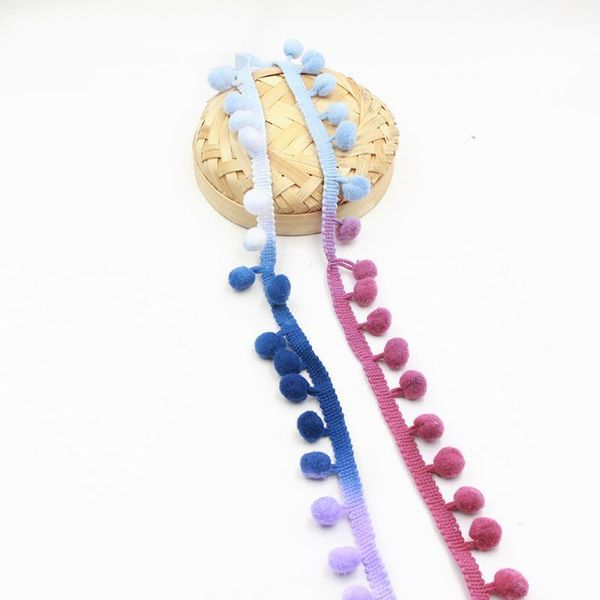 

rainbow 12mm pompoms lace 2.5cm tassel lace pom pom ribbon trim ball fringe crafts diy apparel fabric sewing accessories 5 yards h jlljtp