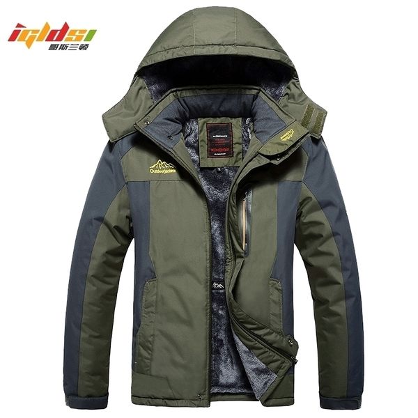 

winter military jackets men fleece coats windproof waterproof windbreaker outwear down parka army raincoat plus size 7xl 8xl 9xl 201027, Black