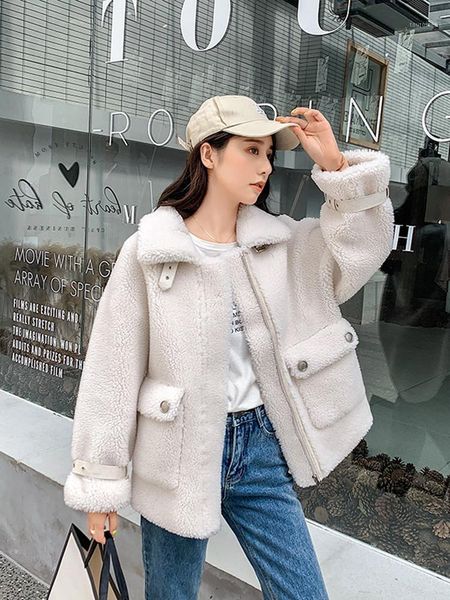 

dajane ms new sheep velvet coat in granular pile composite long fur fur coat female han edition1, Black