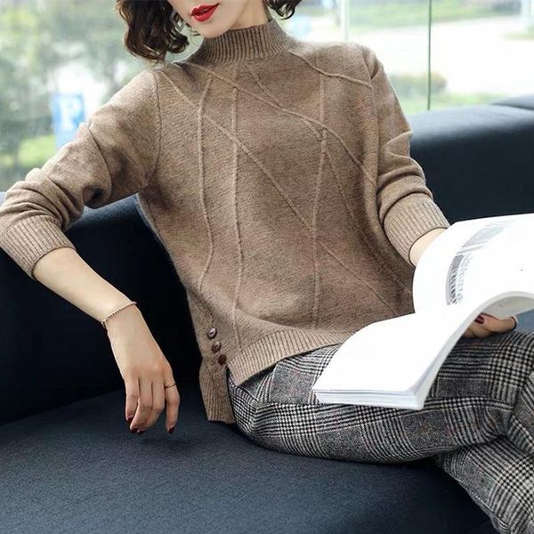 

2021 new women pullover sweater autumn winter solid warm jumper ladies long sleeve knitted soft female sweater loose pull femme p212, White;black