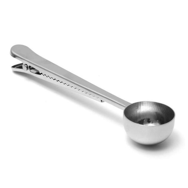 

2 in 1 durable stainless steel spoon with bag clip coffee measuring spoon ground tea scoop with bag seal clip meas jllonc lottery2010