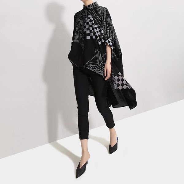 

asymmetrical summer dress batwing sleeve women's female loose plus size blouses casual shirts blusas mujer ta49391, White