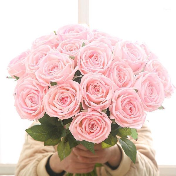 

1pcs real touch rose artificial flowers for wedding home decoration latex rose fake flower party decoration silk flower1
