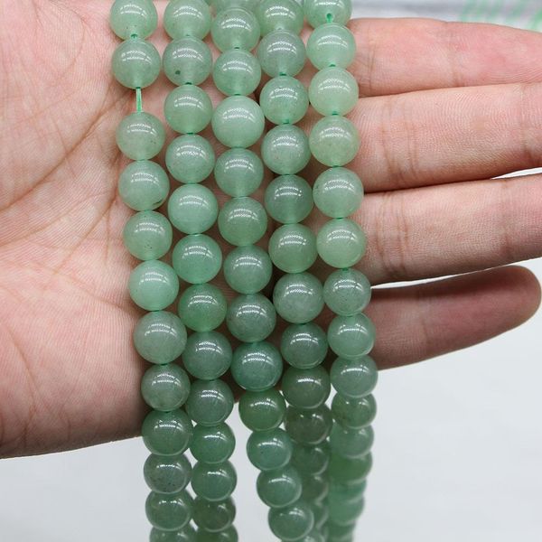 

4 6 8 10 12 mm natural green aventurine stone bead round loose spacer beads for jewelry making findings diy bracelet h bbysqi