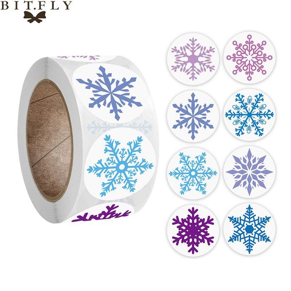 

500pcs snowflake merry christmas stickers candy bag envelopes sealing label sticker christmas gifts box decorations new year