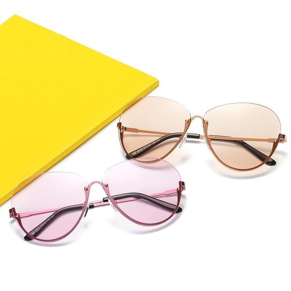 

fashion semi-rimless round sunglasses women 2020 designer pink pueple big sun glasses retro feminino, White;black