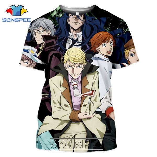 

bungo stray dogs japanese anime 3d print shirts plus size plus size horror men clothing