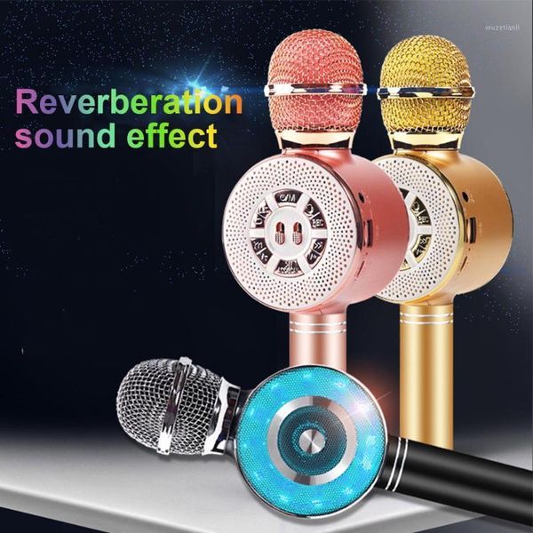 

singing wireless bluetooth party echo with light karaoke microphone home portable stereo rechargeable kid usb handheld1