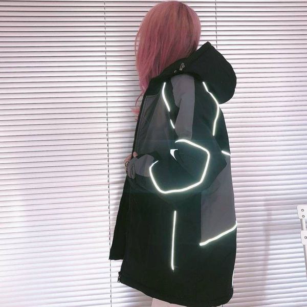 

fahison womens coat 20aw women's clothing outwear hooded jacket embroidery thicken cotton parkas streetwear size : m-2xl, Black