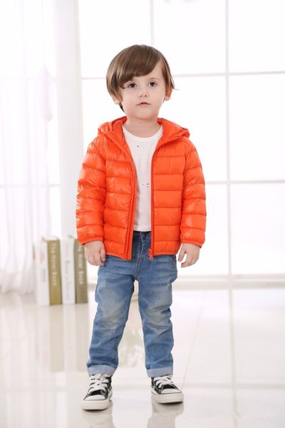 

ultra light children down jacket 11 color 90% white duck down winter warm child coat boys and girls hooded down jacket 12m-14t lj201126, Blue;gray