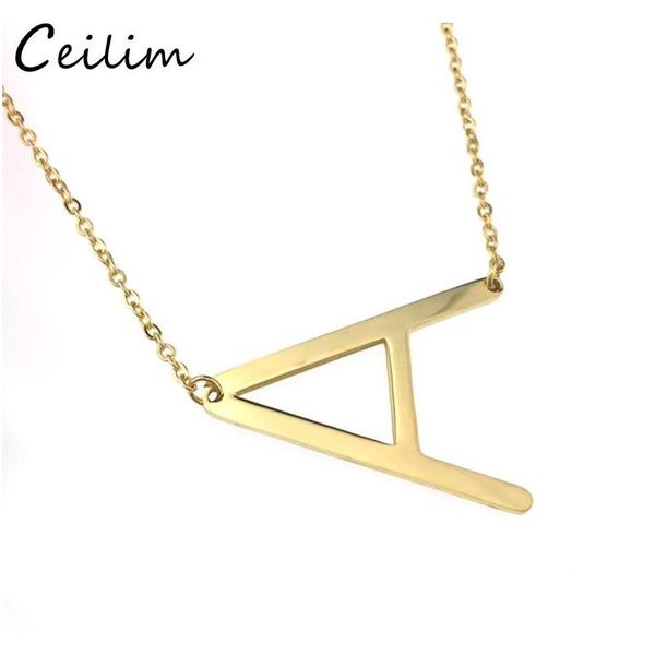 

new arrival 26 letters initial necklace silver gold color disc necklace alphabet women kolye collier friends fam sqcfbn new_dhbest