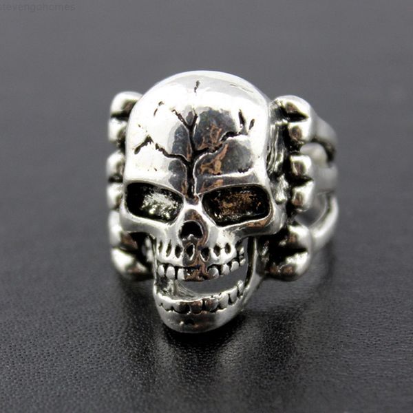 

lots oversize gothic skull carved biker mixed styles men's anti-silver rings retro new jewelry