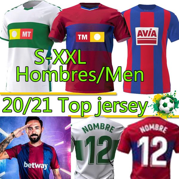 

2xl elche cf sd eibar levante ud 2020 2021 la liga home camisetas roger marti morales fidel morente kike y.muto men football shirts uniforms, Black;yellow