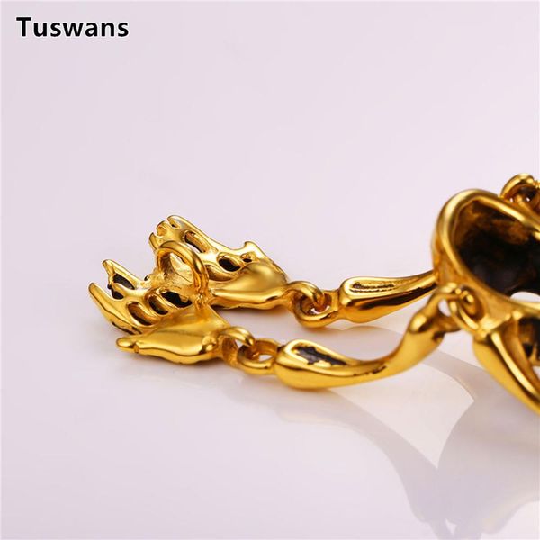 

череп браслет большой скелет кости заявление панк ювелирных изделий цвета золота нержавеющей стали рождественский подарок готические браслет, Bronze;silver