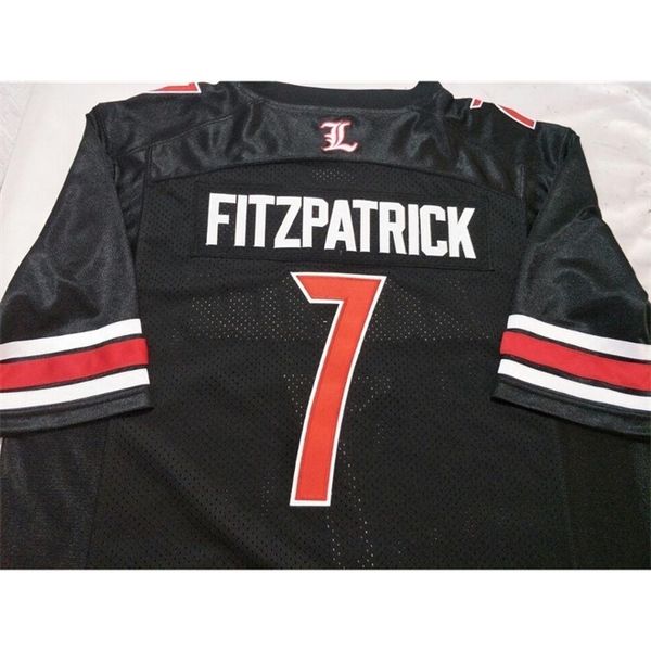

3421 louisville cardinalss dez fitzpatrick #7 real full embroidery college jersey size s-4xl or custom any name or number jersey, Black