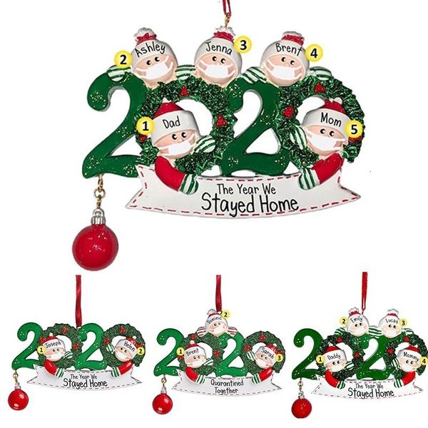 

quarantine christmas ornaments diy greetings christmas family party pandemic social distancing christmas tree pendant accessories ewc2290