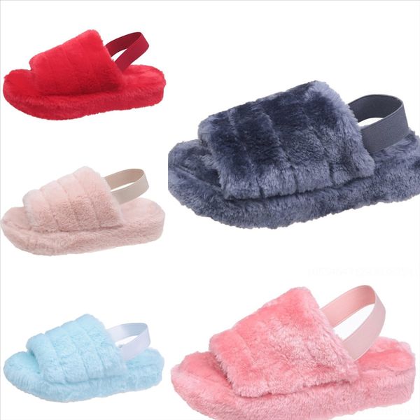 

0ay daisy winter plush women's open new slippers flower cozy open toe cotton shoes flip pantufla women flops embroider velvet plush cot, Black