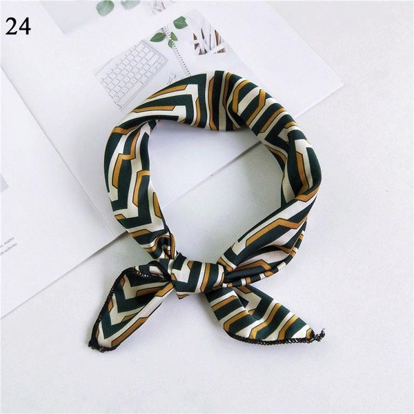 

women square silk scarf fashion geometric dot print neckerchife bandana headscarf korean style head neck wrap diy hair tie band wmtufz, Black